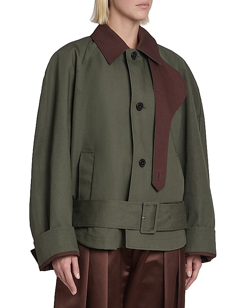 Cotton Belted Blouson Jacket