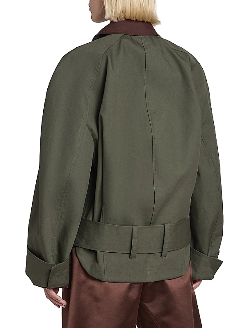 Cotton Belted Blouson Jacket