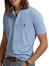 Slub Jersey Short-Sleeve Henley Shirt