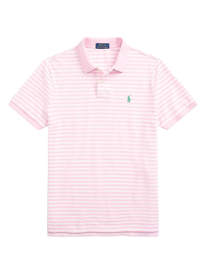Classic-Fit Striped Mesh Polo Shirt