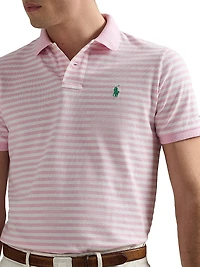 Classic-Fit Striped Mesh Polo Shirt