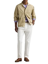 Logo-Embroidered Linen-Cotton Overshirt