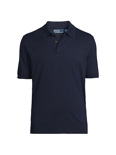 Cotton Polo-Collar Sweater