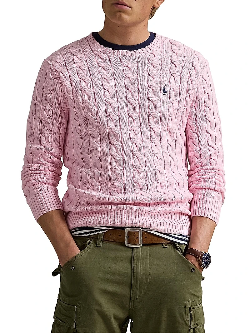 Cable-Knit Cotton Sweater