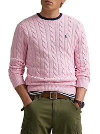 Cable-Knit Cotton Sweater