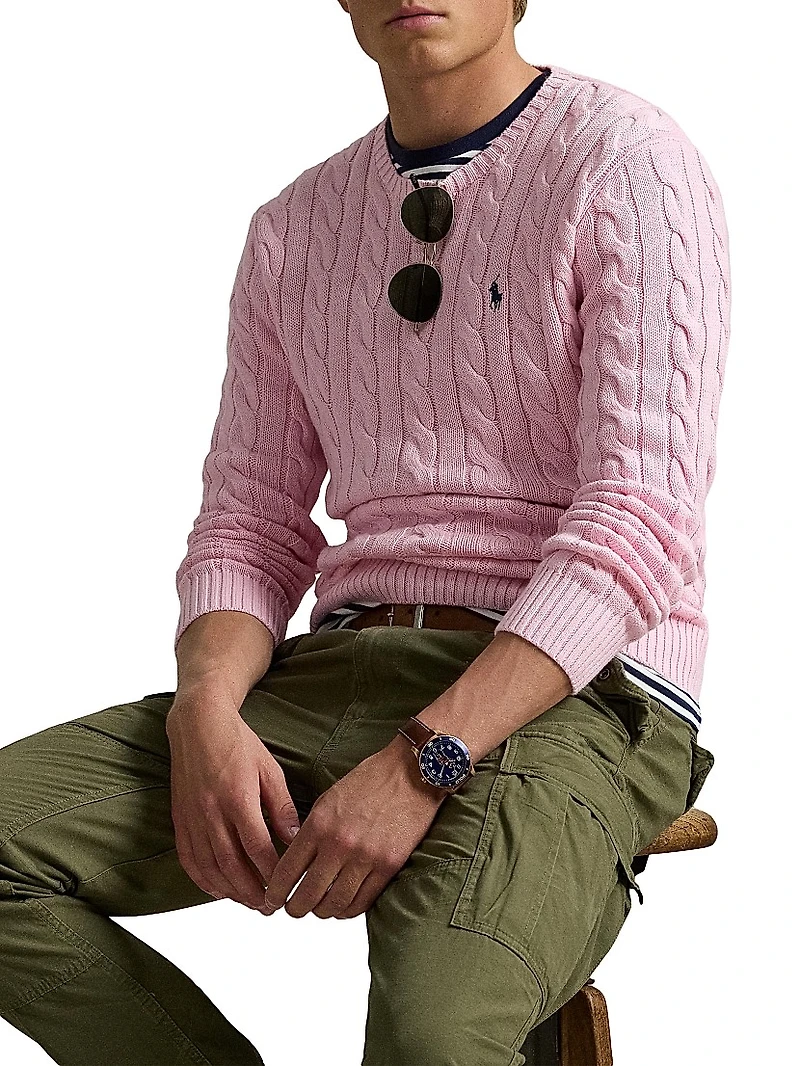 Cable-Knit Cotton Sweater