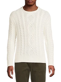 Aran-Knit Cotton Rollneck Sweater