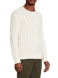 Aran-Knit Cotton Rollneck Sweater
