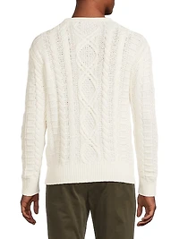 Aran-Knit Cotton Rollneck Sweater