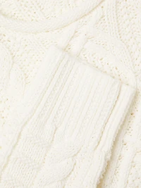 Aran-Knit Cotton Rollneck Sweater