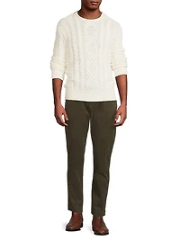 Aran-Knit Cotton Rollneck Sweater