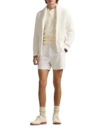 Linen-Cotton Shawl-Collar Cardigan