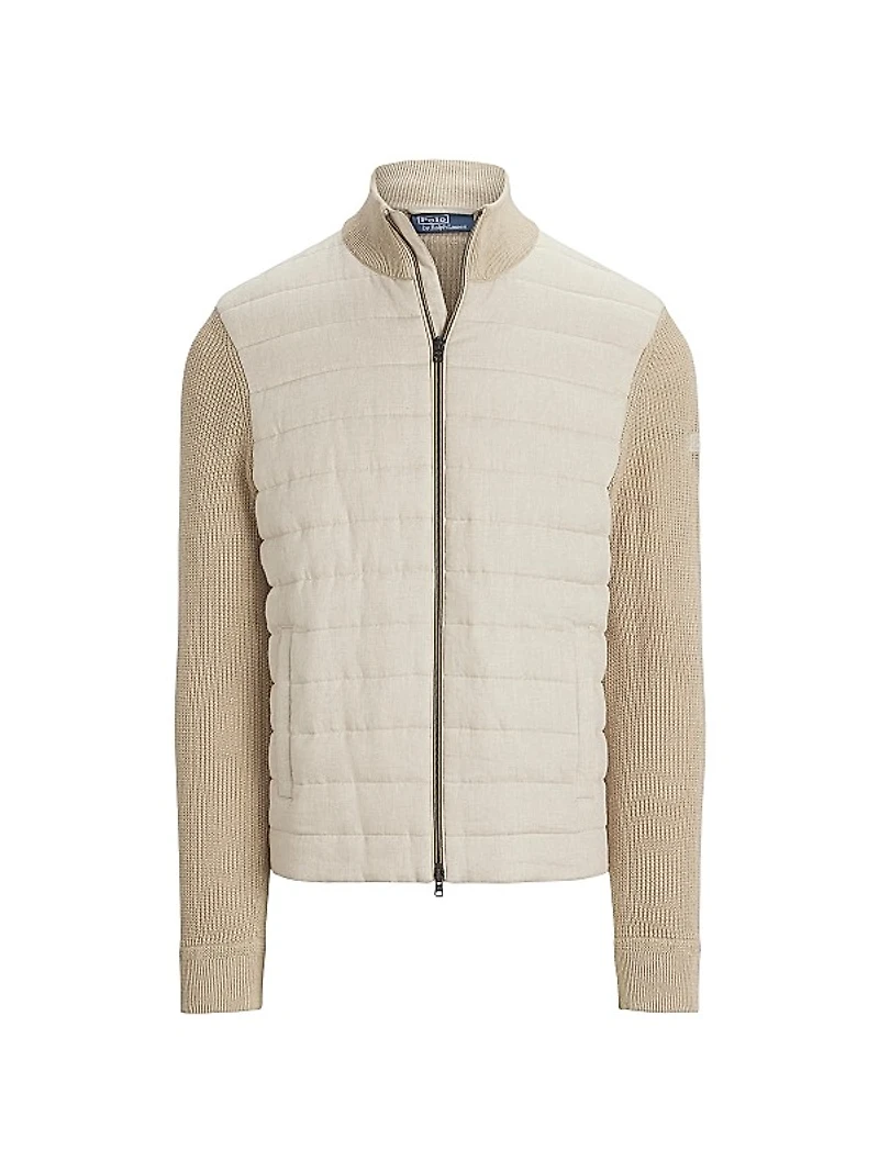 Hybrid Linen Full-Zip Sweater