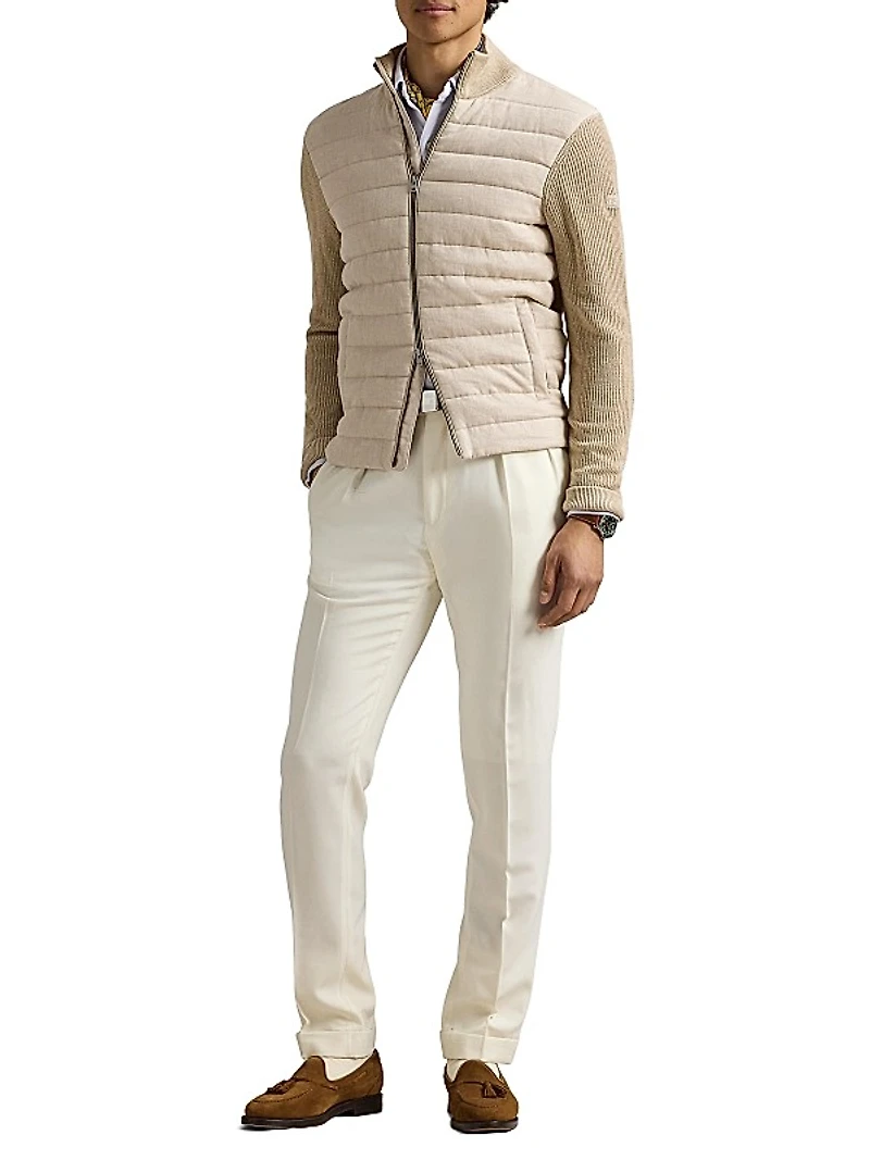 Hybrid Linen Full-Zip Sweater