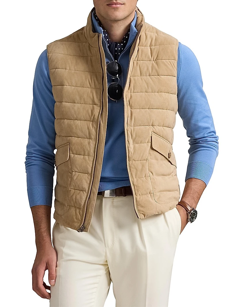 Quilted Suede Vest