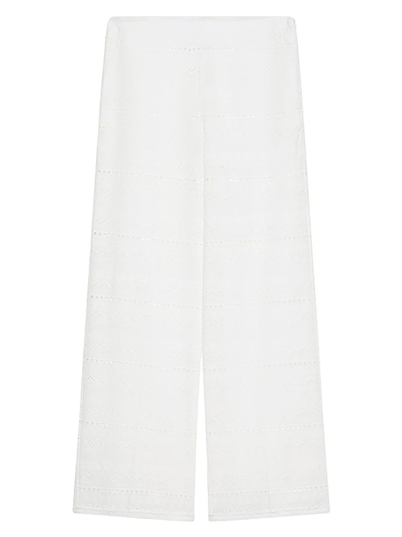 Era Borderie Wide-Leg Trousers