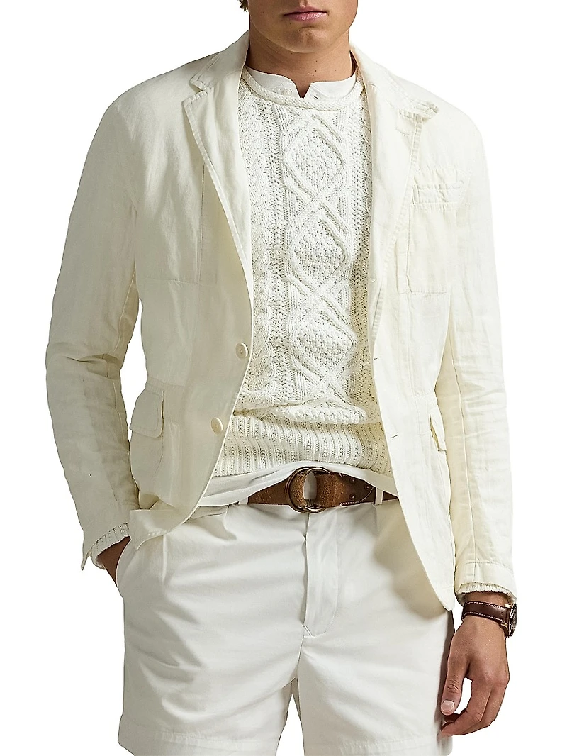 Tailored Slub Cotton-Linen Sportcoat