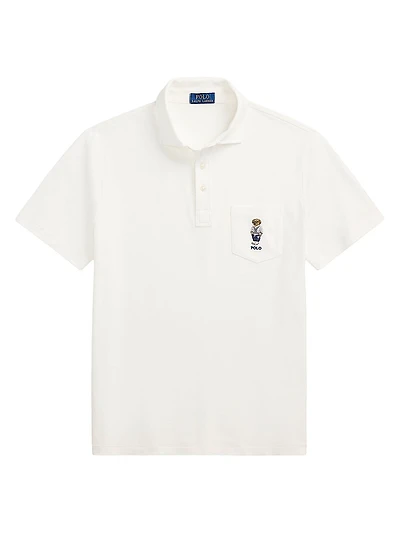 Custom-Slim-Fit Polo Bear Mesh Shirt
