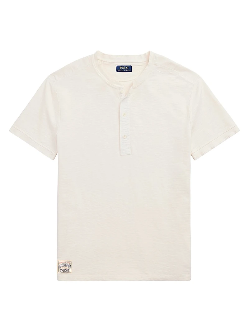 Terry Short-Sleeve Henley Shirt
