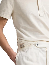 Terry Short-Sleeve Henley Shirt