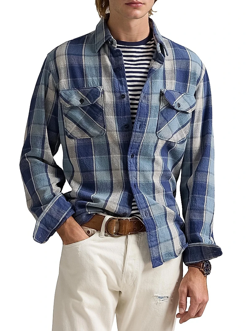 Classic-Fit Plaid Flannel Workshirt