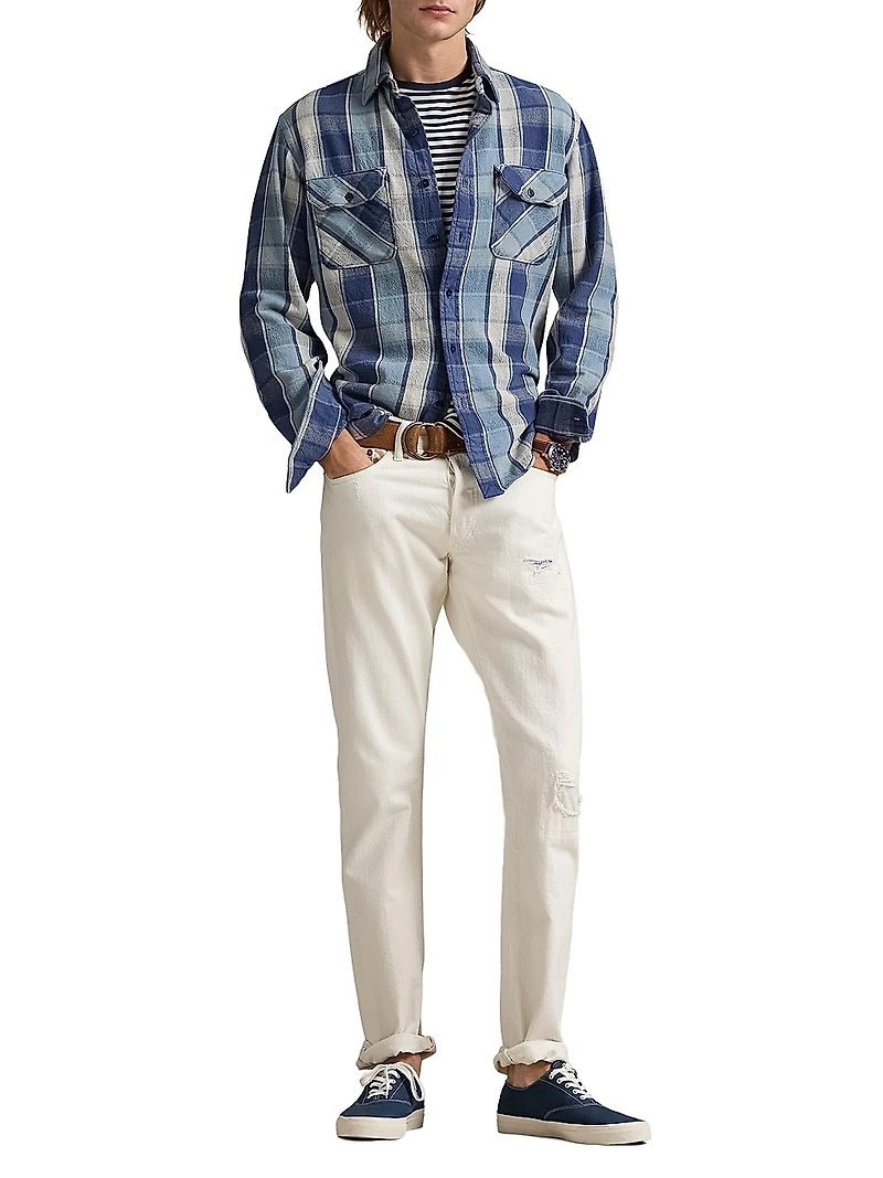Classic-Fit Plaid Flannel Workshirt