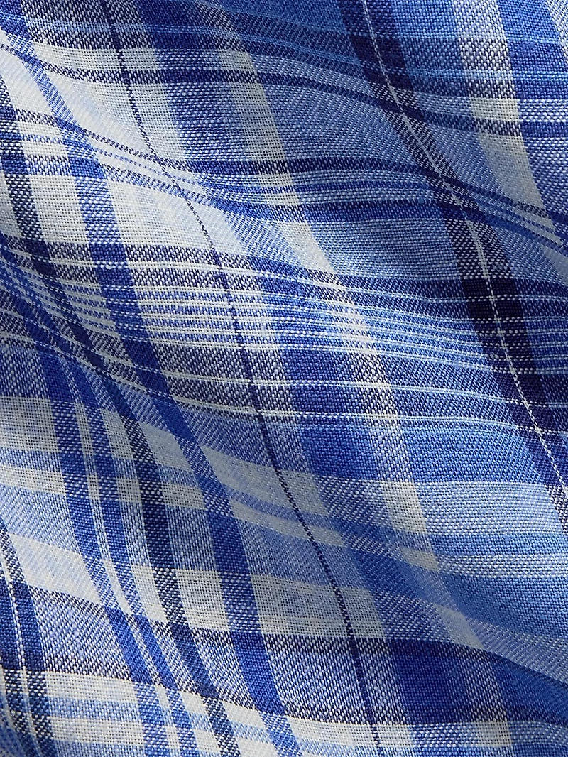 Classic-Fit Plaid Linen Shirt