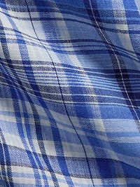 Classic-Fit Plaid Linen Shirt