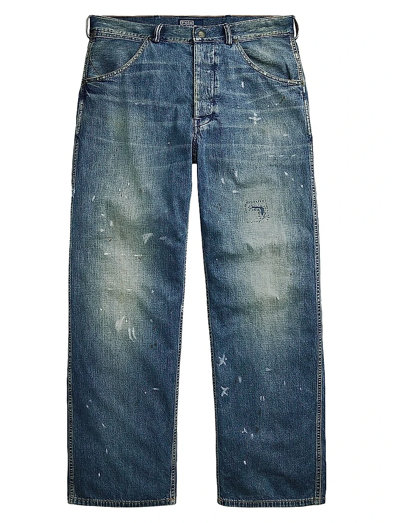 Relaxed-Fit Distressed Carpenter Jeans