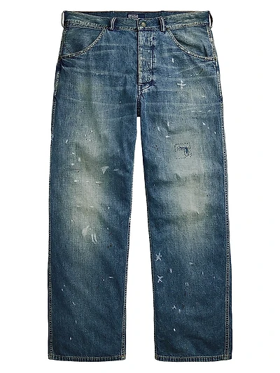 Relaxed-Fit Distressed Carpenter Jeans