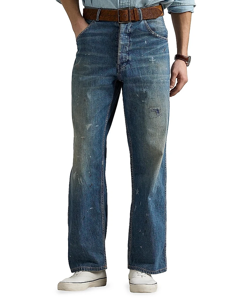 Relaxed-Fit Distressed Carpenter Jeans
