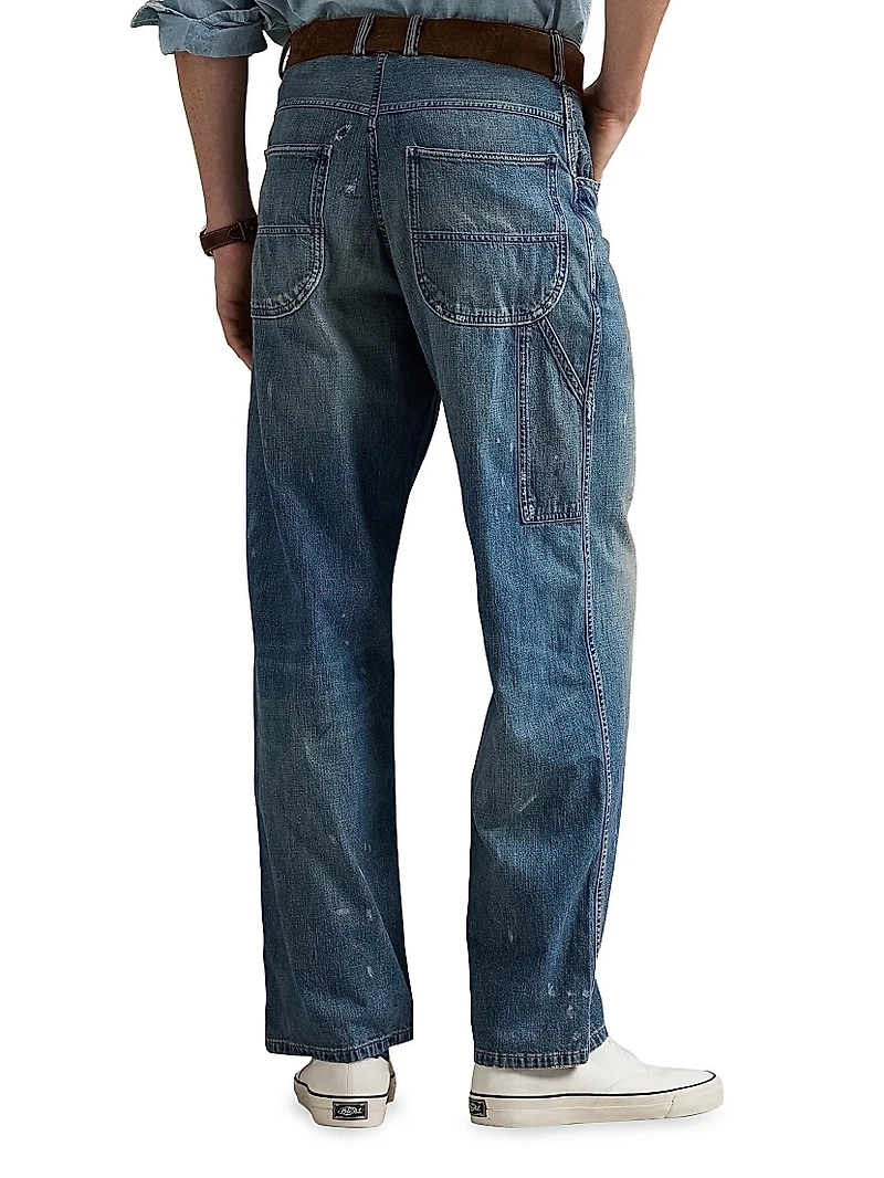 Relaxed-Fit Distressed Carpenter Jeans