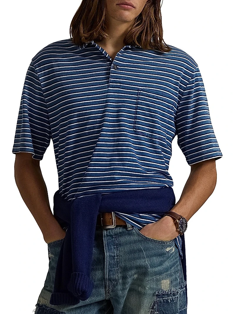 Classic-Fit Striped Jersey Polo Shirt