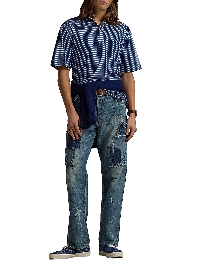 Classic-Fit Striped Jersey Polo Shirt