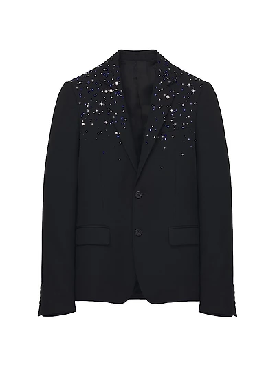 Star Embroidered Wool Sportcoat