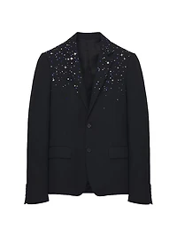 Star Embroidered Wool Sportcoat