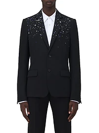 Star Embroidered Wool Sportcoat