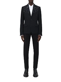 Star Embroidered Wool Sportcoat
