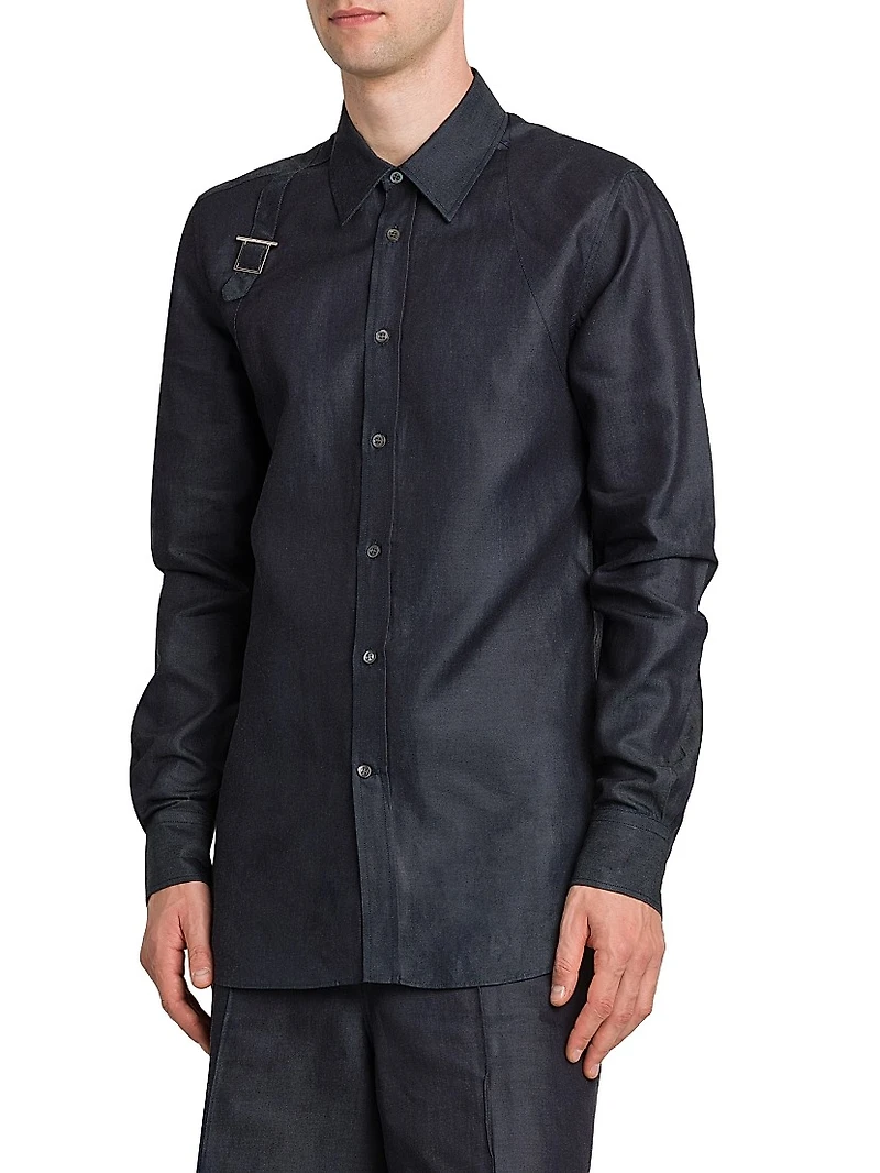 Denim Logo Tape Harness Shirt