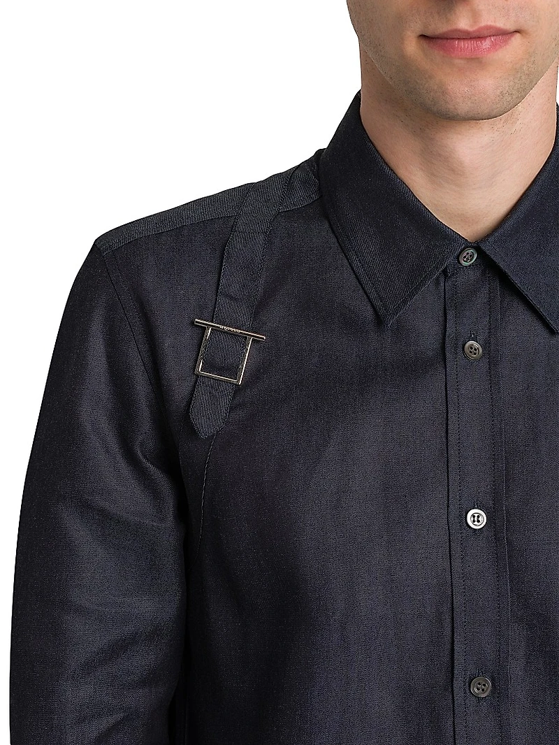 Denim Logo Tape Harness Shirt