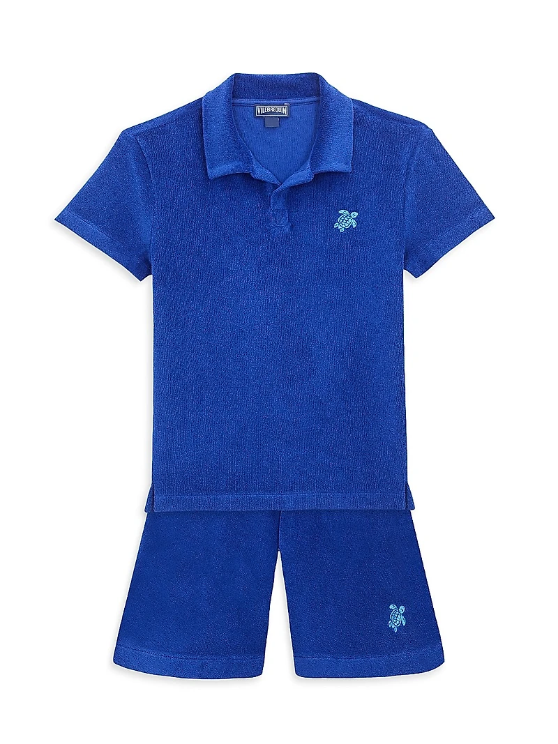 Baby Boy's, Little Boy's & Boy'sTurtle Embroidered Terry Cloth Shorts