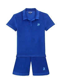 Baby Boy's, Little Boy's & Boy'sTurtle Embroidered Terry Cloth Shorts