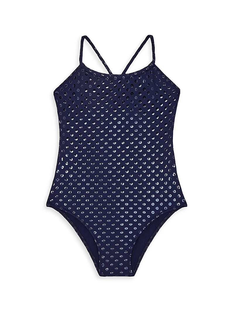 Baby Girl's, Little Girl's & Relief Glitter Swim Suit