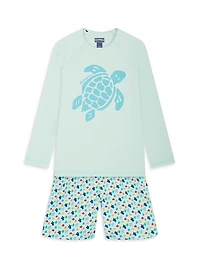 Baby Boy's, Little Boy's & Kid Micro Ronde Des Tortues Rainbow Stretch swim Shorts