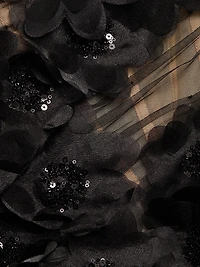 Rosalie Noir Appliqué Minidress
