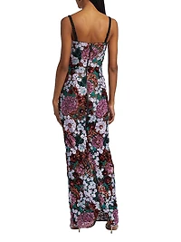 Dahlia Floral Embellished Evening Gown
