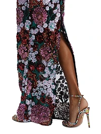 Dahlia Floral Embellished Evening Gown