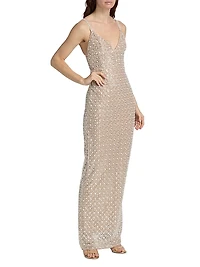 Allegra Sequin V-Neck Sleeveless Gown