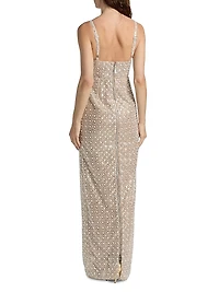 Allegra Sequin V-Neck Sleeveless Gown