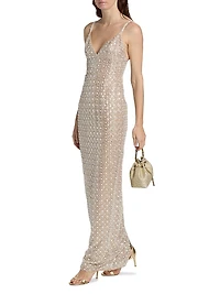 Allegra Sequin V-Neck Sleeveless Gown
